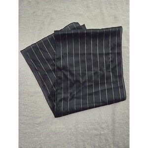 Black Sheer Rectangle Scarf Striped with Gold Pinstripes 10.25"W x 52.5"L